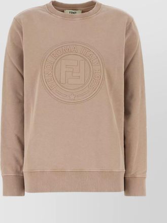 Fendi oversize crew neck cotton sweatshirt