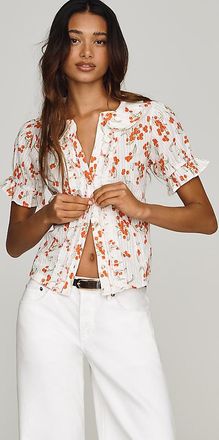Pilcro Keira Waisted Tuxedo-Front Blouse by Pilcro