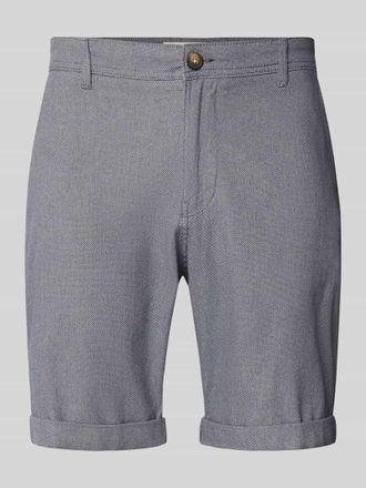 Selected Slim Fit Chinoshorts aus Baumwoll-Mix Modell LUTON in Blau Melange, Gr&ouml;&szlig;e XXL