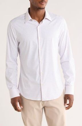 Bonobos Long Sleeve Slim Fit Button Front Performance Shirt in Orange Blue Plaid at Nordstrom Rack, Size Xx-Large