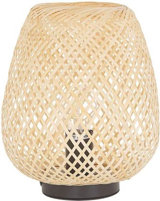 Beliani Table Lamp BOMU Bamboo Wood Light Brown