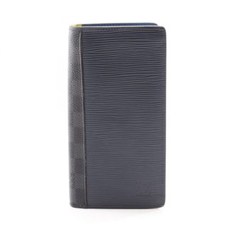 Louis Vuitton Black Navy Leather Pvc Long Wallet (Bi-Fold) (Pre-Owned)