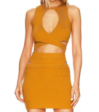 For Love & Lemons Maggie Crop Top In Orange