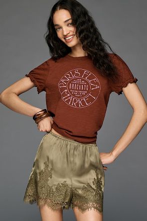 Pilcro The Bennie Puff-Sleeve Crew-Neck Tee by Pilcro