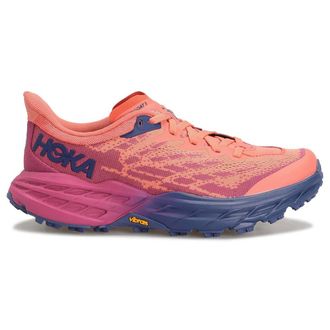 Hoka One One Hoka Speedgoat 5 Textile Synthetic Womens Lace Up Trainers - Festival Fuchsia Camellia - Size:UK 8.5