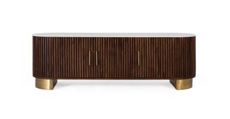 Giner&Colomer Mueble TV en madera de mango con laterales curvos 160 cm