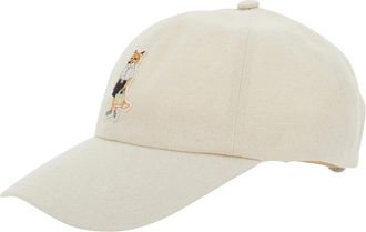 Maison Kitsun&eacute; Accessoires, unisex, Beige, ONE Size, Katoen, Dressed Fox Cap