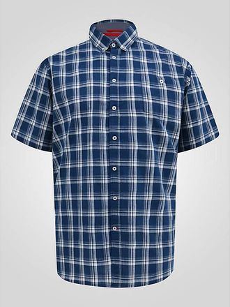 D555 Morris S/S Navy Check B/D Shirt