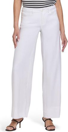 NYDJ Linen Blend Wide Leg Pants in Optic White at Nordstrom, Size 14