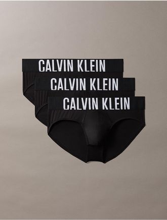 Calvin Klein Mens Intense Power Air 3-Pack Hip Brief - Black - XL
