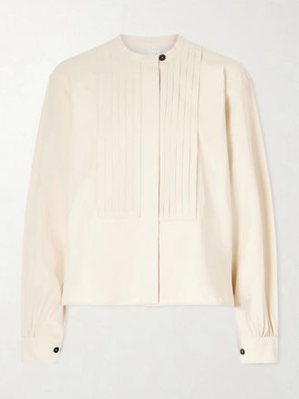 Jil Sander Camicia In Lino Con Pieghe - Crema