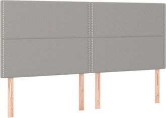 vidaXL Cabecero Con Luces Led Tela Gris Claro 200x5x118/128 Cm Vidaxl