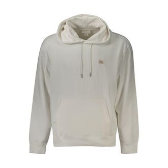 Calvin Klein Mens Classic Logo Hoodie - Ivory Cotton - Size X-Large