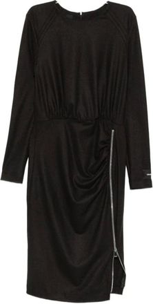 Pinko Pinko, Kleedjes, Dames, Zwart, L, Jurk met Verzamelde Taille