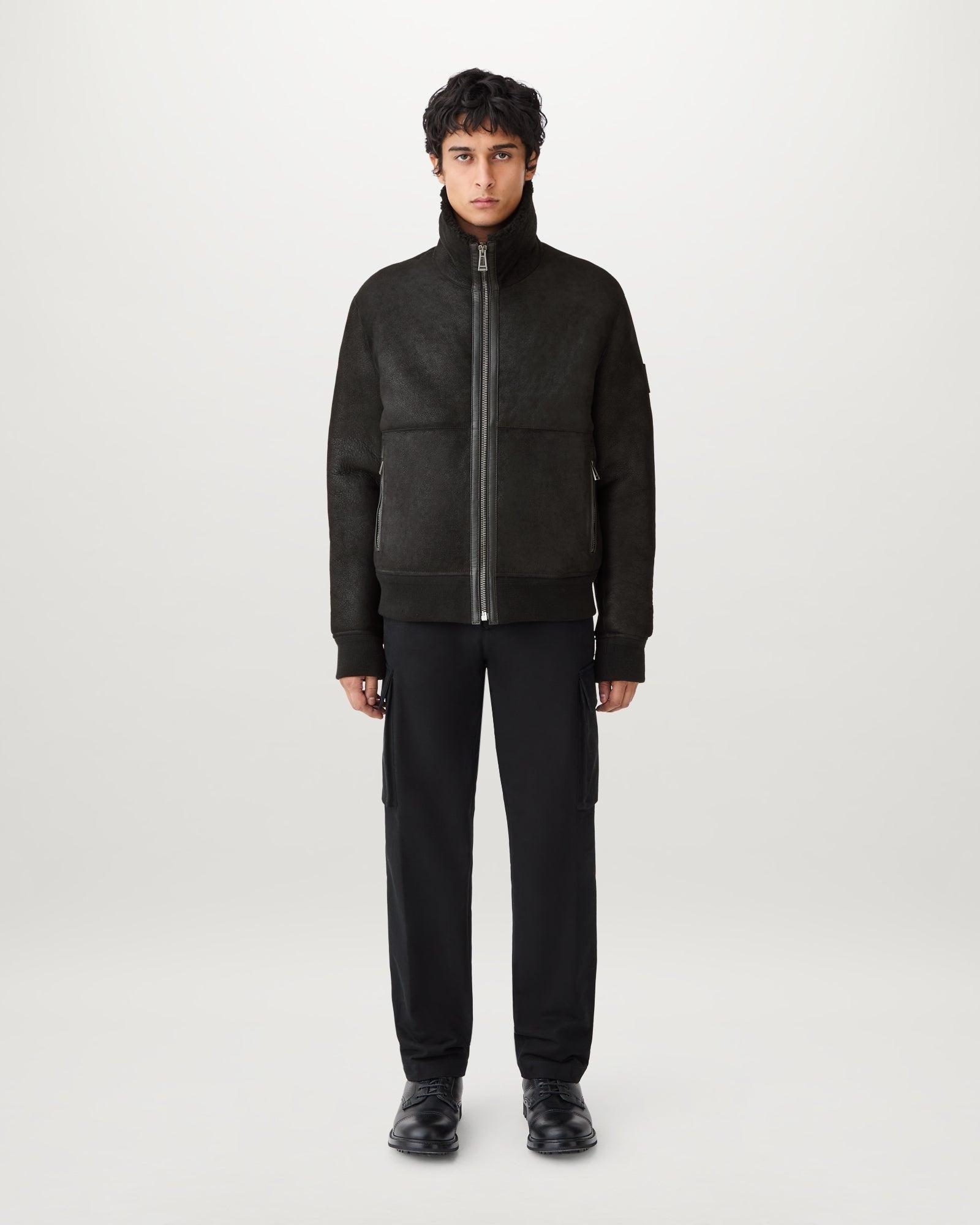 Veste Aviateur B3 RAF En Cuir Véritable Doublée Fausse Fourrure - Homme - Taille XS à 4XL