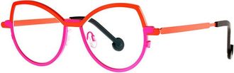 Theo Eyewear Fluorescent Cat-Eye Eyewear with Color-Block Design