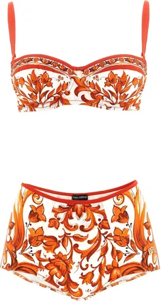 Dolce & Gabbana Orange Polyamide Womens Bikini