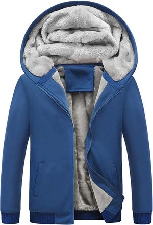 Generic Cocila Deals Mens Zipper Padded Hooded Sweatshirts for Men UK Cardigan Hooded Jacket Padded and Thickened Solid Color Puffy Jacket Large Tall Fashion 