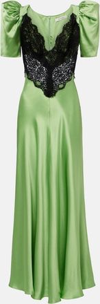 Rodarte Lace-trimmed silk cocktail dress