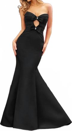 Sherri Hill Strapless Mermaid Gown In Black