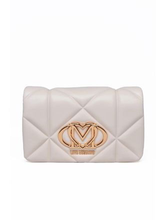 Love Moschino White Polyurethane Saffiano Crossbody Bag