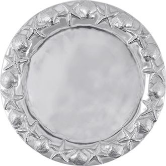 Mariposa Seashell Border Round Platter in Silver at Nordstrom