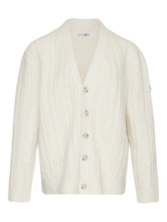 Maison Margiela cable-knit button cardigan - women - Wool/Acrylic/Polyamide/Spandex/Elastane - S - White