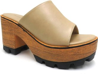 Pierre Dumas Womens Colby Heeled Sandal In Brown