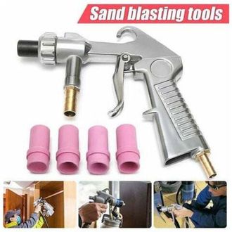 OEM Pistola De Chorro De Arena Neum&aacute;tica Para Decapado De Arena + 4 Boquillas De Cer&aacute;mica De 4/5/6/7 Mm