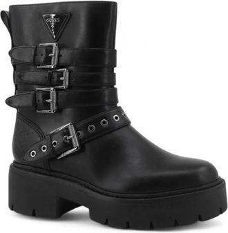 Guess Salvo Enkellaarsjes - Dames - Enkellaarsjes - Zwart - 40 EU - Leer - Schoenen