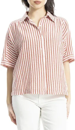 Max Studio Collared Button-Front Blouse