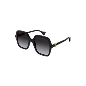 Gucci Square Acetate Sunglasses - female - Gucci - Sunglasses - Black - 56 MM - Accessories