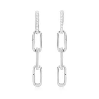 Monica Vinader Sterling Silver Alta Capture Cocktail Diamond Earrings Diamond