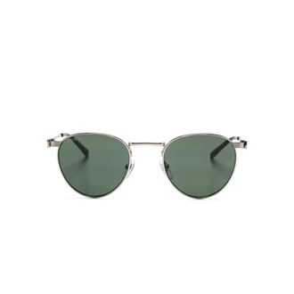 Gucci Ovaalvormige metalen zonnebril - unisex - Accessoires - Groen - Maat: 48 MM