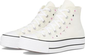 Converse Chuck Taylor All Star High-Top Platform Sneaker Womens Shoes Egret/Black/Cactus Bud : 10.5 B - Medium, Canvas