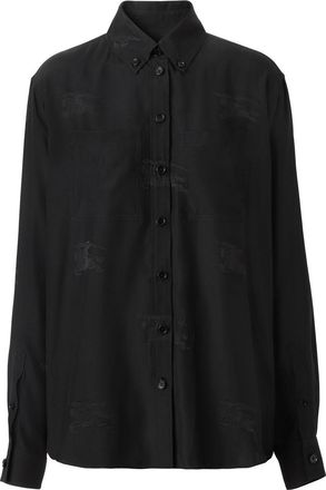 Burberry silk EKD pattern shirt - women - Silk - 4 - Black