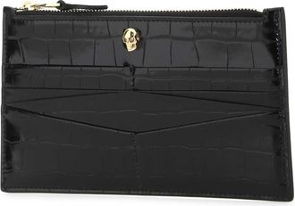 Alexander McQueen Womens Black Leather Pouch Beauty Case Accessory