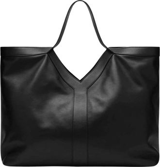 Saint Laurent Y Maxi Tote - Heren - Shoppers - Zwart - ONE Size - Leer - Tassen