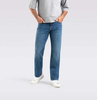 MAC Broeken Regular-fit-Jeans MAC Rick, Herren, Gr. 31, L&auml;nge 32, blau (dunkelblau authentic wash), Denim/Jeans, Obermaterial: 99% Baumwolle, 1% Elasthan, unifarb