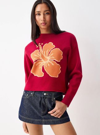 Twik Womens Patterned rolled hem sweater