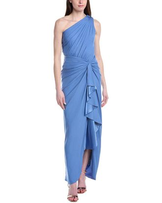 Tadashi Shoji Solid One Shoulder Maxi Dress