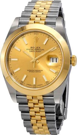 Rolex Datejust 41 Champagne Dial Steel and 18K Yellow Gold Jubilee Bracelet Mens Watch 126303CSJ