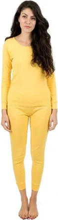 Leveret Womens Cotton Solid Matching Family Pajamas in Yellow at Nordstrom, Size X-Large