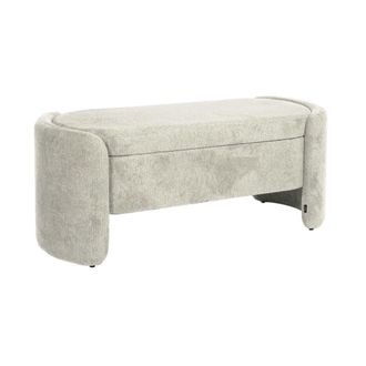 Sweeek Banco ba&uacute;l, pie de cama contempor&aacute;neo de tela simple, gris claro