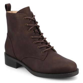 Journee Collection Womens Kodah Medium and Wide Width Lace-up Ankle Boots