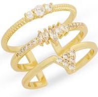 Nordstrom Rack Cubic Zirconia Caged Band Ring in Clear- Gold at Nordstrom Rack, Size 7