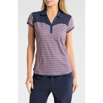 Original Penguin Cap Sleeve Sweetheart Golf Knit Polo in Black Iris at Nordstrom Rack, Size X-Small