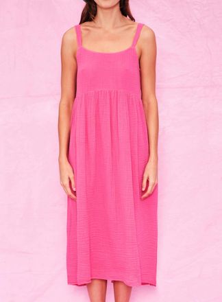 Sundry Tie Back Midi Dress In Azalea
