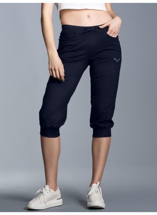 Trigema Jerseyhose TRIGEMA TRIGEMA H&uuml;fthose mit Kristallsteinen, Damen, Gr. XXL, US-Gr&ouml;ssen, blau (navy), 100% Baumwolle, Hosen Jerseyhose