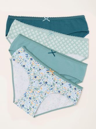 Fat Face FatFace Green 4 Pack of Geo Short Knickers